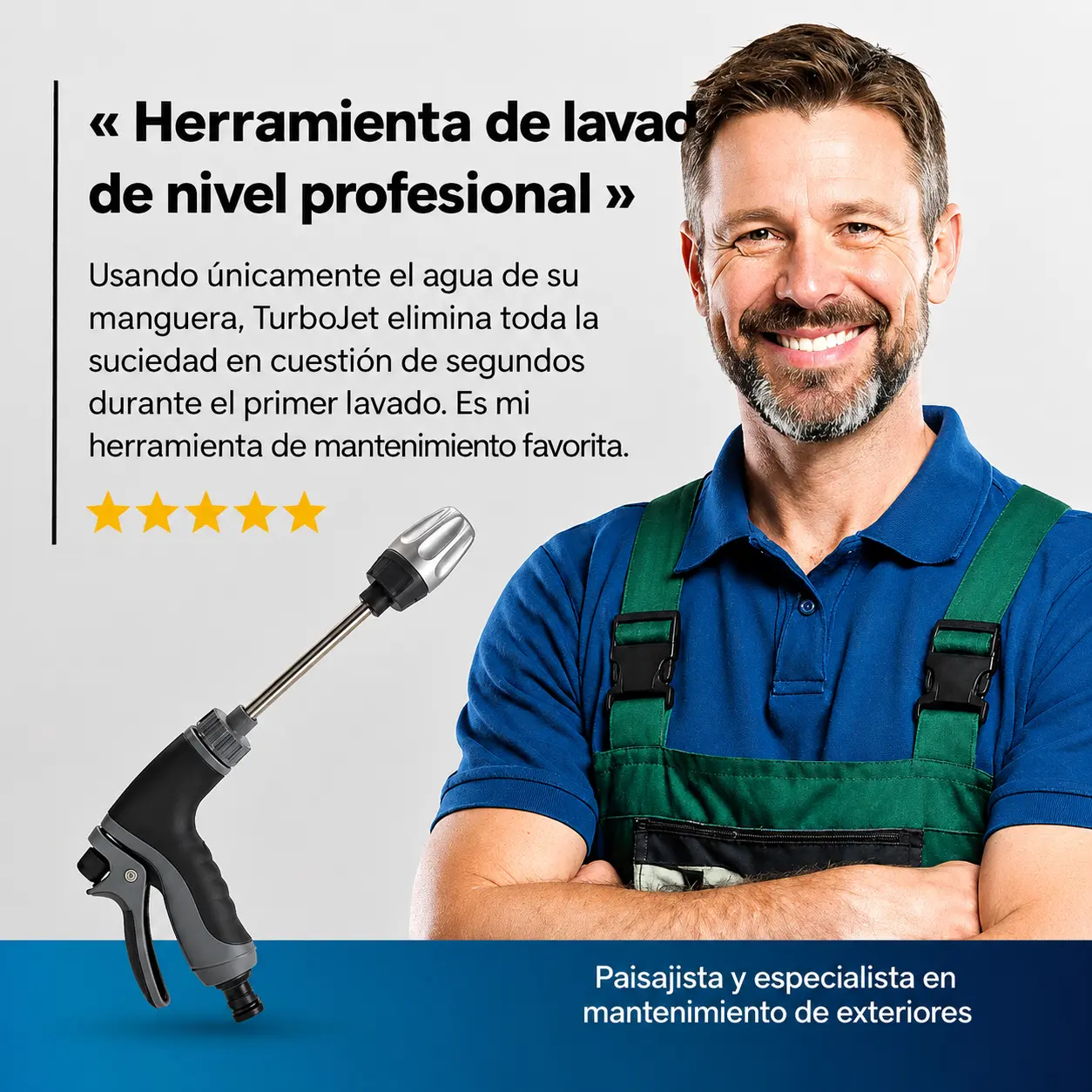 Paisajista recomienda TurboJet como herramienta de limpieza profesional